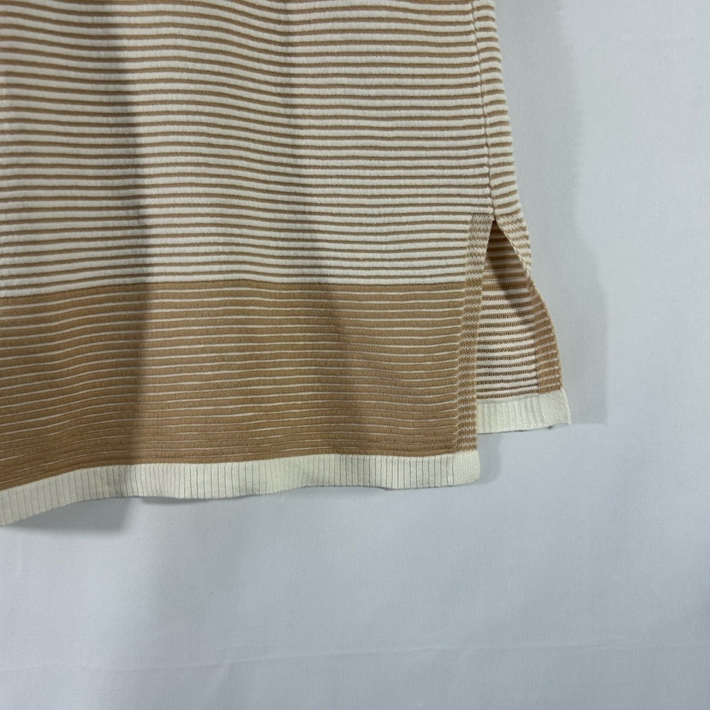 NWT Feeling Famous By Tribal Jeans Sweater Sleeveless Size Large Tan and White - Picture 9 of 13